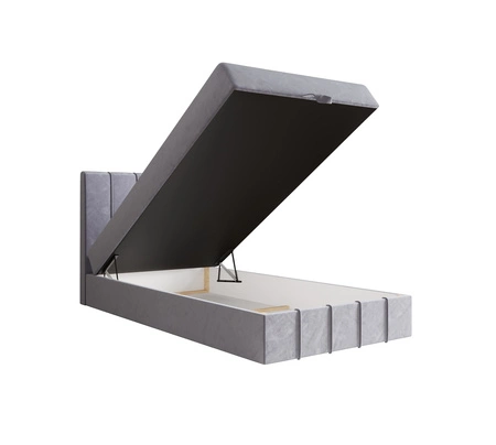 Casey 100x200 modrá kontinentální postel v moderním skandinávském stylu s čalouněným čelem postel s úložným boxem