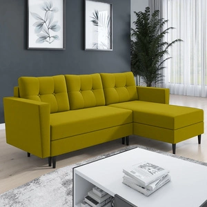 Rohová sedací souprava s funkcí spaní Telsze zelená olivová univerzální elegantní rohová sedací souprava ve skandinávském tvaru velký prostor na lůžkoviny