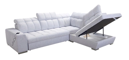 Rozkládací pohovka Luigi VII modrá pravá pohodlná rohová rozkládací pohovka v moderním designu