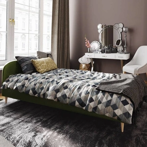 Zelená čalouněná postel Ivrea 90x200 s moderním čelem ideální do pokoje pro mladé nebo malé ložnice