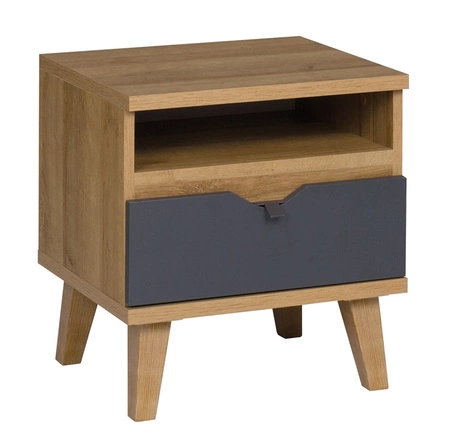 Nábytková sestava Memone zlatý dub / bílá / grafit moderní designová stylová sestava nábytku do pokoje pro mládež ve skandinávském stylu