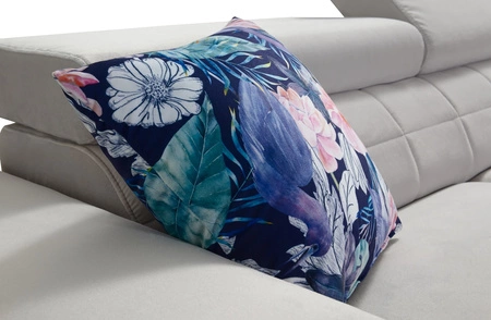 Rohová sedací souprava s funkcí spaní Belvi IV tmavě béžová pravá elegantní rohová rozkládací pohovka do obývacího pokoje praktický úložný prostor v bočnici