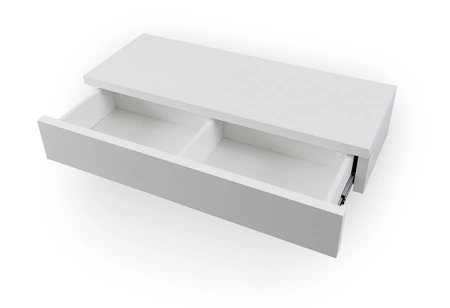 Toaletní stolek Navene 100 cm bílý lesk Funkční a všestranný doplněk usnadňuje organizaci kosmetiky a drobností Stylový toaletní stolek se zrcadlem