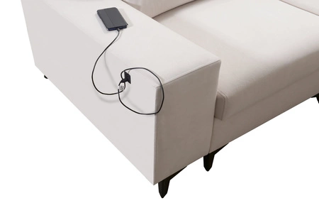 Kelly Elegantní rozkládací pohovka levandulová růžová pravá opletená pohodlná a funkční rohová rozkládací pohovka do obývacího pokoje