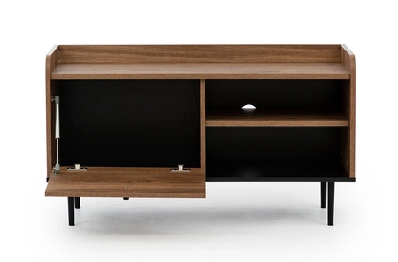 TV skříňka Apallo 100 cm dub brandy castello originální design skříňky na kovových nožkách vysoké hrany horní desky