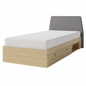 Postel Olivio se zásuvkami 90x200 cm olejovaný dub ideální do dětského pokoje s čalouněným čelem a zásuvkami