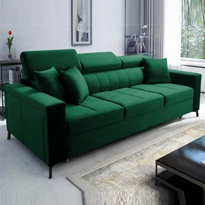 Pohovka s funkcí spaní Nausa láhev zelená nastavitelné opěrky hlavy steh a odolné proti poškrábání pohodlné při relaxaci