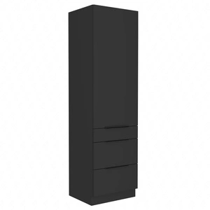 Černá 60 DKS-210 3S 1F kuchyňská skříňka se zásuvkami kovové hrany úchytky skříňka odolná proti vlhkosti a poškození