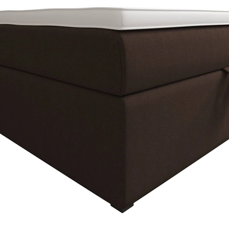 Kontinentální postel Flint 120x200 hnědá v moderním skandinávském stylu s čalouněným čelem postele s úložným boxem