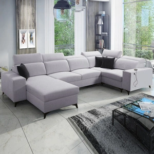 Rozkládací pohovka Kelly Sleek IV šedá jasan levý roh rozkládací pohovky s koši na lůžkoviny tkaná látka