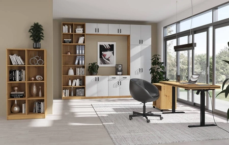 Výškově nastavitelný psací stůl Makana světle šedý univerzální a funkční kus nábytku s deskou o tloušťce 28 mm do pracovny nebo pokoje pro mladé