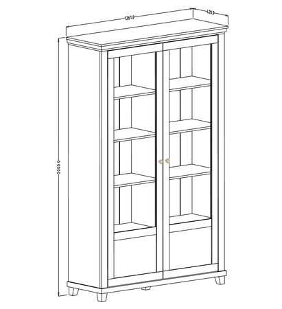 Vitrína Evora 126 cm béžová / dub dunin potěší milovníky výrazných interiérů, ideální do obývacího pokoje a jídelny