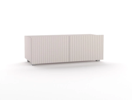 RTV skříňka Colder 100 cm béžová s možností zavěšení stylové rýhované čelo elegantní forma nábytku v moderním stylu