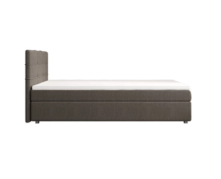 Kontinentální postel Fresno 120x200 světle hnědá v moderním skandinávském stylu s čalouněným čelem postele s úložným boxem