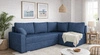 Rohová sedací souprava s funkcí spaní Nofi modrá pravý roh moderní design jednoduchý a stylový design, který se hodí do každého interiéru