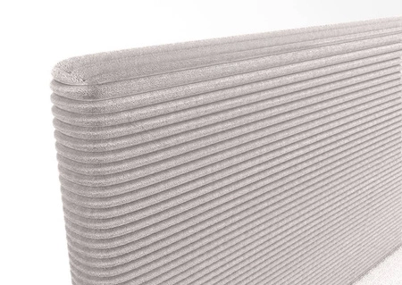 Kontinentální postel Totti 90x200 slonová kost Stylová postel s úložným prostorem na lůžkoviny z trojrozměrné pruhované tkaniny