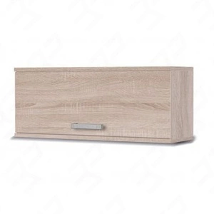 Závěsná police s dvířky Maximus 100 cm dub sonoma světlý moderní design hrany zakončené speciální dýhou čelo vyvýšené na plynových lahvích