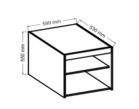 Nástavec na šatní skříň Rene 60 cm bez pískové funkční skříně zvětšuje úložný prostor pro oblečení, boty a doplňky