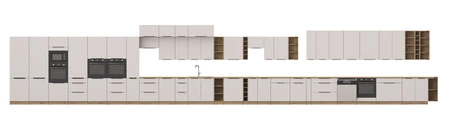 Stojící kuchyňská skříňka se zásuvkami Soela 40 D 3S BB kovové hrany úchytek skříňka odolná proti vlhkosti a poškození