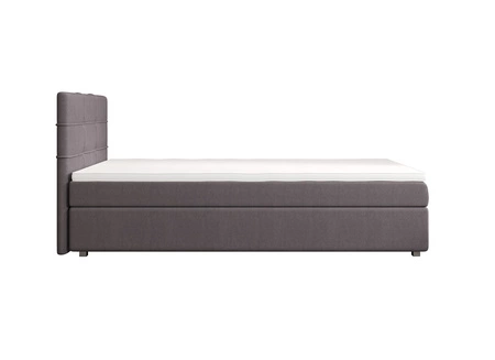 Kontinentální postel Fresno 120x200 šedá v moderním skandinávském stylu s čalouněným čelem postele s úložným boxem