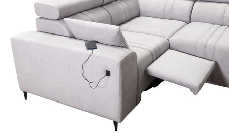 Rohová sedací souprava s funkcí spaní Castel II Lux růžová levá pohodlná rohová sedací souprava do obývacího pokoje s pohodlným výsuvným podnožníkem