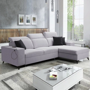 Kelly Elegantní rozkládací pohovka šedá jasan pravá strana opletená pohodlná a funkční rohová rozkládací pohovka do obývacího pokoje