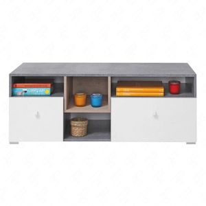 Epsilon 120 cm RTV skříňka beton / bílá / dub Skříňka s TV zásuvkami ideální do pokoje pro mládež