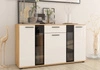 Komoda Senja 140 cm biała nowoczesny design mebla obrzeża komody wykończone specjalną okleiną PVC