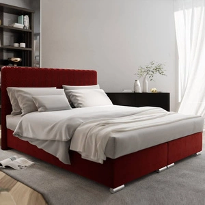 Kontinentální postel Sarona 180x200 ve vínové barvě v moderním skandinávském stylu s výrazným čelem