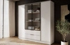 Šatní skříň Corse 206 cm béžová moderní designová šatní skříň se skleněnými předěly ideální pro šatní skříň v ložnici a kancelářskou skříň s policemi