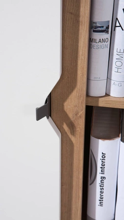 Knihovna Memone 60 cm zlatý dub / bílá / grafit ideální knihovna do dětského pokoje ve skandinávském stylu