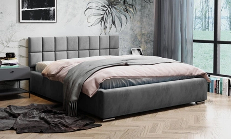 Čalouněná postel Nessa 160x200 šedá jasan Stylová postel s úložným prostorem na lůžkoviny Pohodlné čelo postele potěší svým elegantním designem