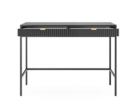 Černá konzola Lovro se zásuvkami stylový a funkční nábytek do předsíně, obývacího pokoje nebo kanceláře