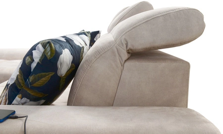 Rohová pohovka Buffalo VI s funkcí spaní béžová levá Funkční a stylová rohová pohovka se třemi nádobami na lůžkoviny