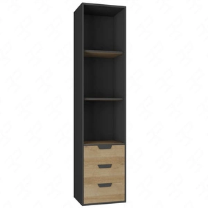 Knihovna se zásuvkami Nano 45 cm grafit / dub riviera lemovaná speciální dýhou stylový a funkční doplněk do kanceláře a pokoje teenagera