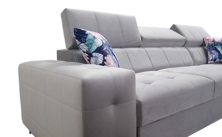 Rohová sedací souprava s funkcí spaní Hampton II quartz pink pravá strana stylové rohové rozkládací pohovky měkká sametová potahová látka