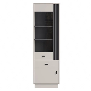 Knihovna Estan 60 cm béžová / antracitová moderní designový nábytek kvalitní zpracování hrany knihovny zakončené speciální dýhou