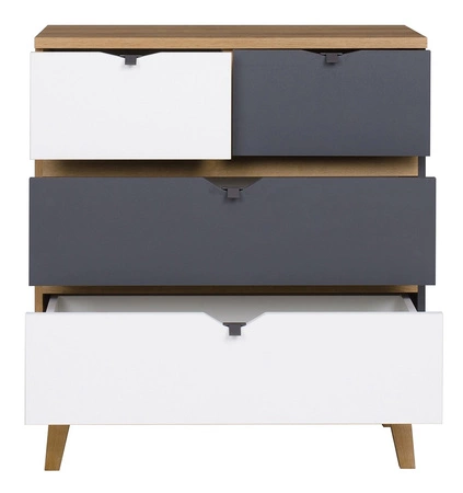 Nábytková sestava Memone zlatý dub / bílá / grafit moderní designová stylová sestava nábytku do pokoje pro mládež ve skandinávském stylu