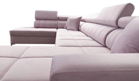 Nausa VI rohová sedačka s funkcí spaní grafitová pravá strana stylová rohová sedačka do obývacího pokoje s pohodlnou povrchovou úpravou látka sametového typu