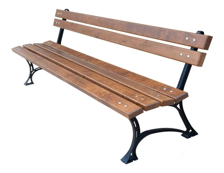 Zahradní lavice 180 cm FIEM-01-LKBP-180 královská litina s opěradlem z lakované olše