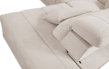 Rohová sedací souprava s funkcí spaní Cetara VI béžová levá pohodlná a stylová rohová sedací souprava s posuvnými opěradly