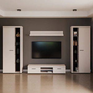 Nástěnná skříňka Rene XL béžová písková Ideální nástěnná skříňka pro milovníky moderního uspořádání s elegantním charakterem