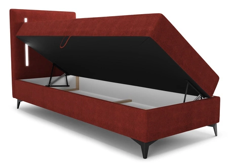 Kontinentální postel Norco 80x200 vínová Stylová postel s úložným boxem Osvětlení v čele postele dodává jedinečný nádech