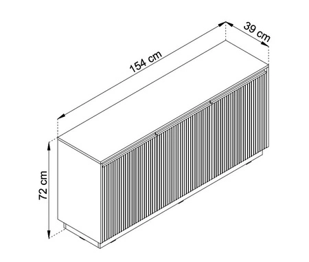 Komoda Imperial 154 cm béžová moderní design elegantní komoda s frézovanými čely a kartáčovanými zlatými úchytkami