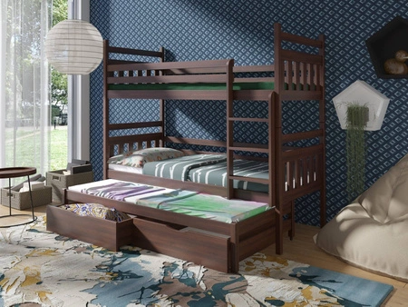 Patrová postel Hania pro 3 osoby 80x190 cm ideální do dětského pokoje šetří podlahovou plochu zabírá místo jednolůžka