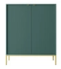 Nábytková sestava Lovro pastelově zelená moderní designová nástěnná skříňka obohacená o zlaté kovové doplňky nábytek do obývacího pokoje