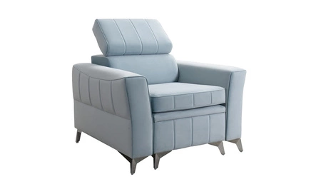 Křeslo Rava hnědé praktické a pohodlné křeslo do obývacího pokoje s nastavitelnou opěrkou hlavy a úložným boxem měkká sametová tkanina