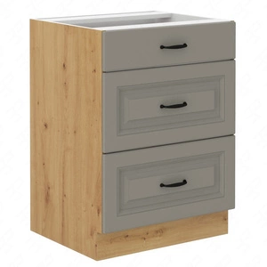 Stojací kuchyňská skříňka se zásuvkami Delos 60 D 3S BB skříň odolná proti páře vysoké teplotě a rozlité kapalině