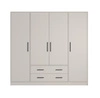 Šatní skříň Caspe 200 cm béžová moderní design povrchová úprava ABS a hliníkové úchyty