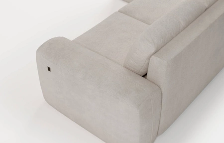 Rohová pohovka s funkcí spaní Arbon béžová levý roh moderní design s výrazným tvarem měkká látka